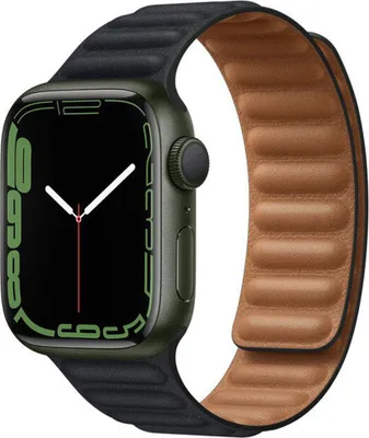 Produktbild von Apple Leather Link für die Watch Series 1 bis 9 / SE (38/40/41 mm) | Series 10 (42 mm) - Größe S/M - Midnight
