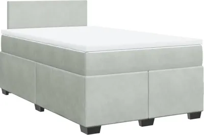 Produktbild von vidaXL Boxspringbett mit Matratze Hellgrau 120x190 cm Samt