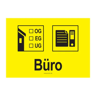 Image de Autocollants mobiles PRICARO "bureau" jaune, A6, 15 pièces