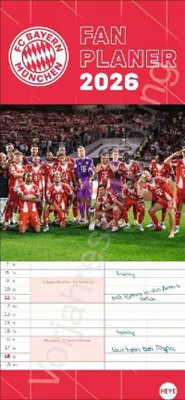 Obrázek produktu pro Kalendář 2027 FC Bayern Mnichov – diář pro fanoušky, 16 × 34,7 cm