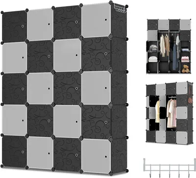 Produktbild von Jopassy Kleiderschrank DIY Bücherregal Schrank Standregal mit Türen 20 Würfel