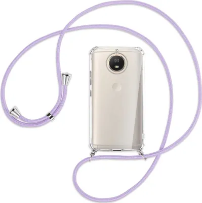 Produktbild von Handykette Backcover-Schutzhülle mit Band (Metall silberfarben) für Motorola Moto G5S - violett