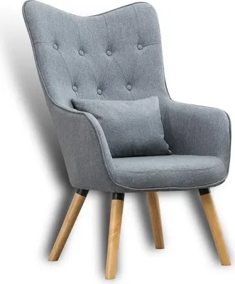 Produktbild von Fernsehsessel Relaxsessel Sessel mit Kissen Lese Stoff Polsterstuhl Grau