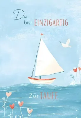 Produktbild von Geschenkkarte 'Du bist einzigartig' zur Taufe für Geldgeschenk oder Gutschein mit Kuvert