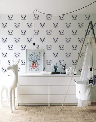 Produktbild von Coloray Fototapete 250x104 cm Latextapete Magicstick - Panda Pastel Pale.