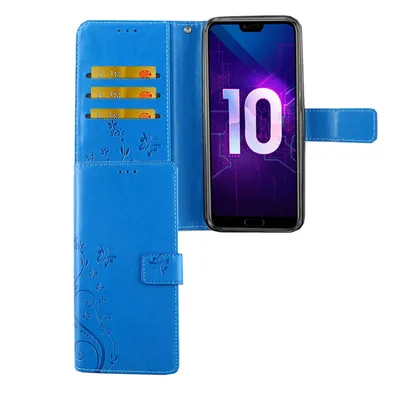 Zdjęcie produktu dla Etui na telefon Huawei Honor 10 etui ochronne etui z klapką etui na kartę niebieskie