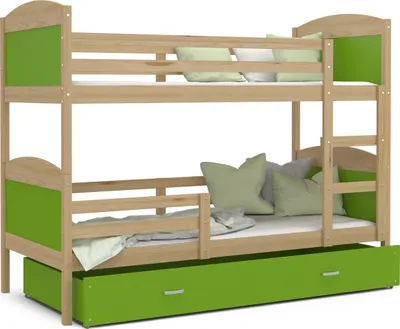 Produktbild von Etagenbett hochbett kinderzimmer kinderbetten jugendzimmer 160x80 kiefer grün
