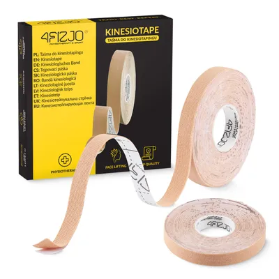 Produktbild von 4FIZJO Kinesiologie-Tape 5 m x 1 cm, Gesicht,  wasserfest, Face-Taping, beige