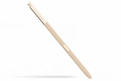 A gold Samsung S Pen stylus is shown against a white background.