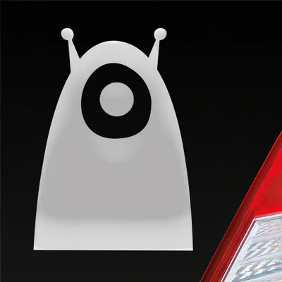 Produktbild von Auto Aufkleber Alien Außerirdischer Monster All Comic 10x7 cm Silber Sticker Heckscheibenaufkleber