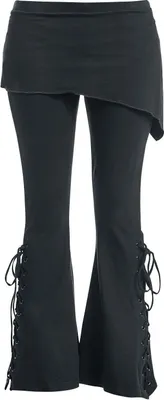 Produktbild von Gothicana by EMP Damen schwarze Leggings mit Bootcut und Rockteil L