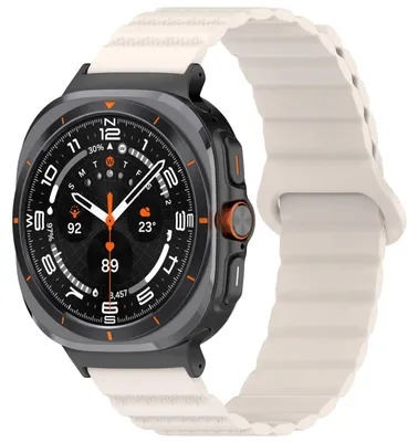 Obrázok produktu pre Pre Samsung Galaxy Watch Ultra 47 mm Bodkovaný vzor Silikónový magnetický remienok béžový