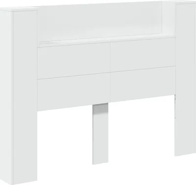 Imagen del producto de Cabecero de almacenamiento con LED Blanco Madera de ingeniería