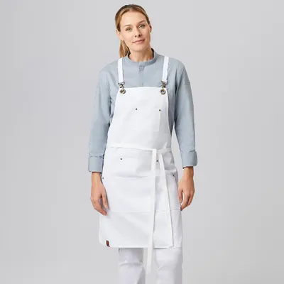 Produktbild von Latzschürze B 70 x L 80 cm, weiß : weiß : 65% Polyester 35% Baumwolle