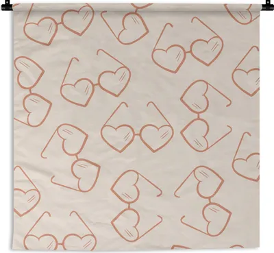 Produktbild von MuchoWow® Wandteppich Wandbehang Sonnenbrille - Herz - Sommer 150x150 cm Tapisserie Dekoration Wandtuch - Wohnaccessoires - Modernes