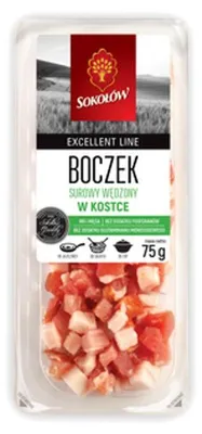 Obrázok produktu pre Surová údená slanina, nakrájaná na kocky, 75 g