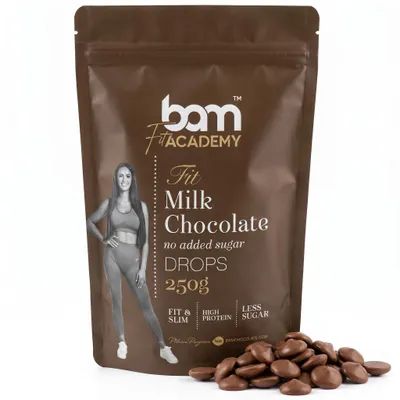 Produktbild von BAM Drops aus Milchschokolade ohne Zuckerzusatz - Kuvertüre - Schokoladen Drops - 250 g