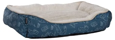 Produktbild von Flamingo Hundebett Lilly rechteckig blau, Maße: 60 x 50 x 14 cm