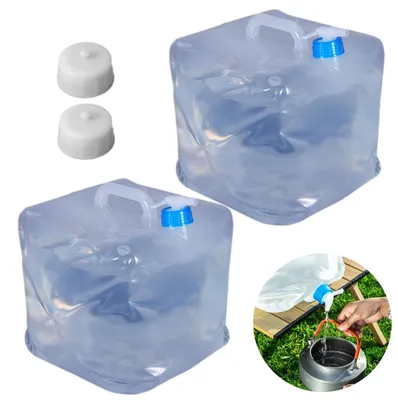 Produktbild von Wasserspeicher, BPA-frei - 10 Liter Wasserspeicher mit Auslaufhahn - Faltbarer Wassereimer - Tragbarer Wasserspeicher - Für Camping/Reisen - Kompakte Aufbewahrung