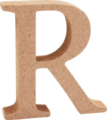 Produktbild von VBS MDF Buchstaben 8 cm hoch 1.5 cm stark ideal für Bastelprojekte Buchstabe "R"