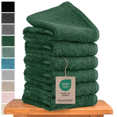 Produktbild von Hausfelder Gästehandtücher Set Premium Handtücher (Dunkelgrün, 6 Gästehandtücher 50x30cm)