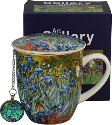 Produktbild von DUO | Becher - 400 ml - mit Teesieb und Anhänger - Van Gogh Irises