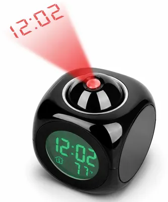 Produktbild von Projektionswecker mit LED Display, digitaler Wecker mit Temperaturanzeige und Zeitprojektion, Schlafzimmer Wecker mit USB Kabel, Schlummerfunktion und 12/24h Anzeige