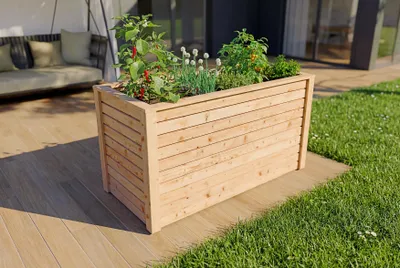 Produktbild von Hochbeet Lärche 150x70x80 cm mit Auskleidung, rückenschonend, witterungsbeständig
