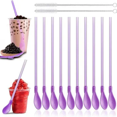 Produktbild von Wiederverwendbare 2-in-1-Rühr- und Trinkhalme für Cocktails und Smoothies
