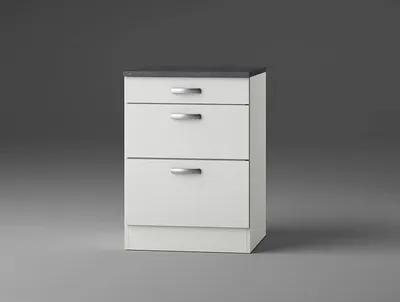 Produktbild von Küchen Schubladenunterschrank mit Arbeitsplatte Lagos U636-9 in weiß 60 cm breit