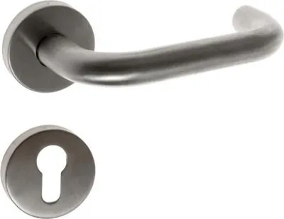 Image de Béquille de porte avec rosace ronde B-HARKO KI 01 WB, carré de 8 mm, inox (garniture)