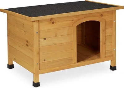 Productafbeelding van Famanu Hondenhuis, weerbestendig - 58 x 86 x 58 cm - Hout - Dakbedekking - Hondenverblijf