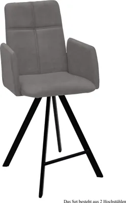 Produktbild von Thekenstuhl drehbar (2er-Set) Despina 52x109x60 Schwarz/Grau