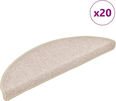 Obrázek produktu pro Schodové rohože 20 ks 56 x 17 x 3 cm béžové, půlkulaté