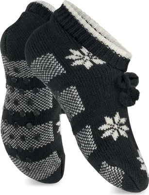 Produktbild von Celodoro Norwegische Socken für Frauen, für zu Hause (1 Paar) Rutschfeste Bergsocken - Schwarz