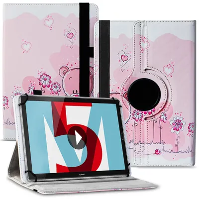 Produktbild von Schutzhülle Huawei MediaPad M5 Lite Tablet Hülle Tasche Case Cover 360° DrehbarFarbe 360 Uni:Motiv 1
