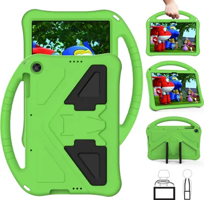 Obrázek produktu pro Dětské pouzdro pro Honor Pad X8 / Pad X8 Lite, EVA lehké nárazuvzdorné pouzdro s skládacím stojánkem a rukojetí zelené