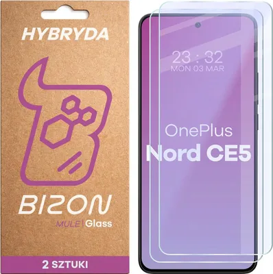 Produktbild von 2x Flexibles Hybridglas für OnePlus Nord CE5 5G, Bizon Glass Mule Duo