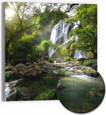Produktbild von DEQORI Hybrid Leinwand Bild 30x30 cm 'Verborgenes Wasserwunder' Wandbild Glas flach modern