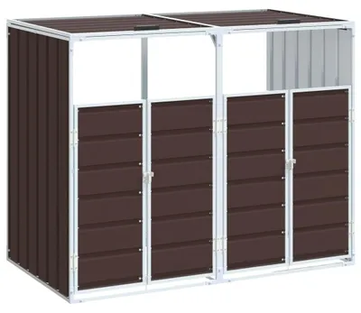 Produktbild von Containerverkleidung für 3 Mülltonnen - Stahl Braun Gartenlagerung