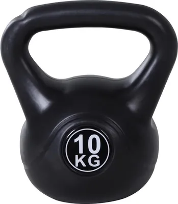 Immagine prodotto di Kettlebell Ball Dumbbell 10 kg Peso Manubrio riempito di sabbia per principianti Nero, 25 cm, 10 kg