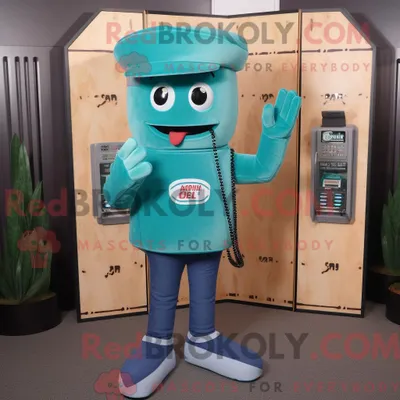 Imagen del producto de Disfraz REDBROKOLY de mascota Teal Phone vestido con jeans y gorros Bootcut