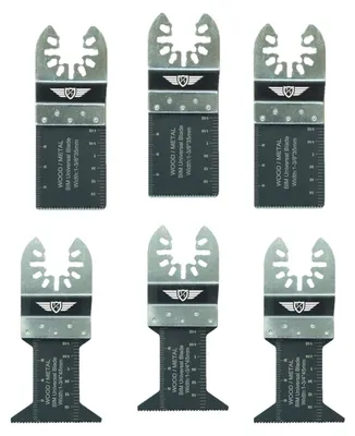6er-Set Oszillierender Multifunktions-Sägeblätter, Bi-Metall, 35/44 mm