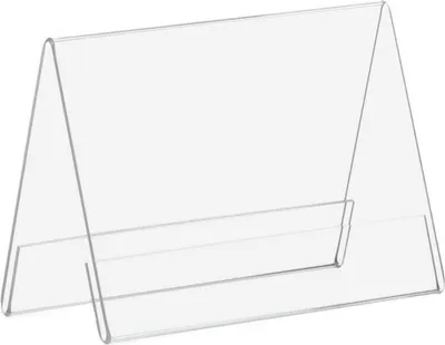 Produktbild von 10 Stück Dachaufsteller DIN A6 Quer aus Acrylglas / A-Aufsteller / Tisch-Namensschild / doppelseitig / Werbeaufsteller / Acrylaufsteller