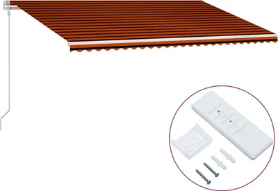 Produktbild von vidaXL Automatisch Einziehbare Markise 600×300 cm Orange und Braun