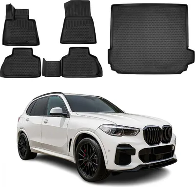 Obrázek produktu pro Sada podlahových rohoží a vložek do kufru pro BMW X5 G05 2018-2025 gumové TPE černé 5x