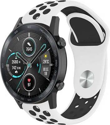 Produktbild von Strap-it Honor Magic Watch 2 Sportarmband (Weiß/Schwarz)