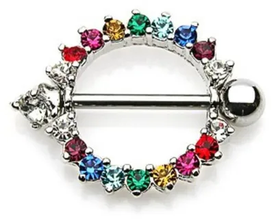 Produktbild von Brustwarzenpiercing Schild Regenbogen Pride Schmuck