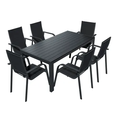 Produktbild von Alu Gartensitzgruppe Essgruppe Set Gartenset Sitzgruppe Gartenmöbel 9-teilig