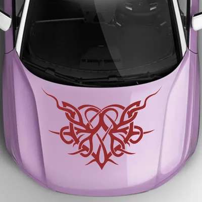 Produktbild von Aufkleber - Autoaufkleber "Herztribal" 50cm x 35cm dunkelrot - Tuning Carystyling Heckscheibe Auto